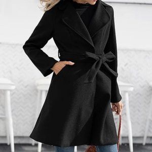 Wool Blend belted coat